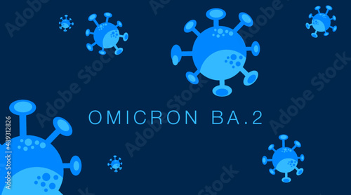Omicron BA.2 Corona Virus mutation blue background symbol