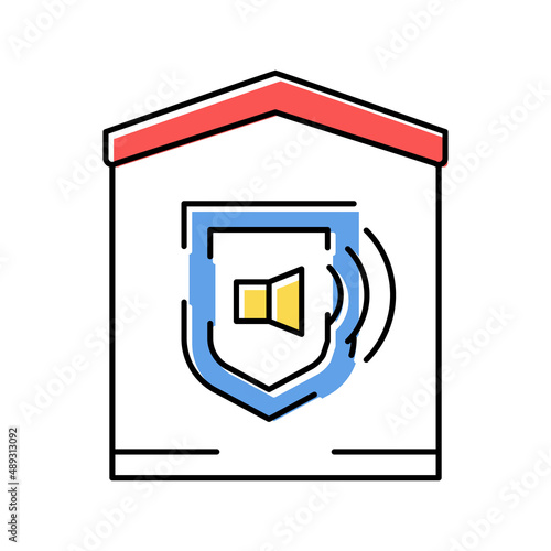 house sound signalization color icon vector isolated illustration