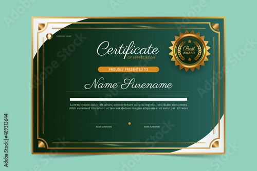 Creative certificate of appreciation award template. elegant certificate template. vector illustration