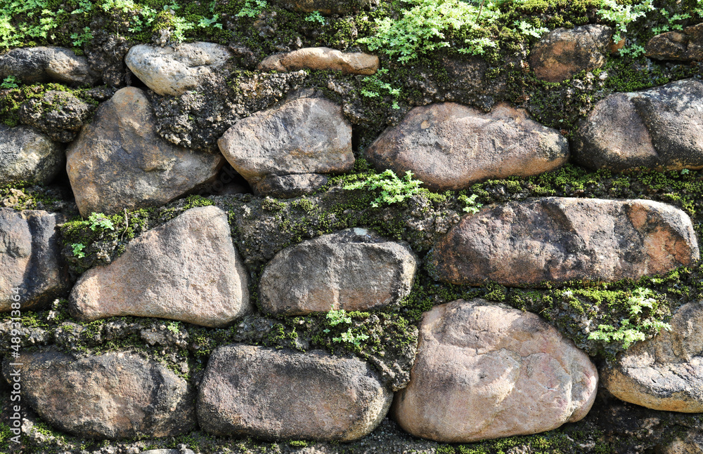 Closeup of vintage stone wall.