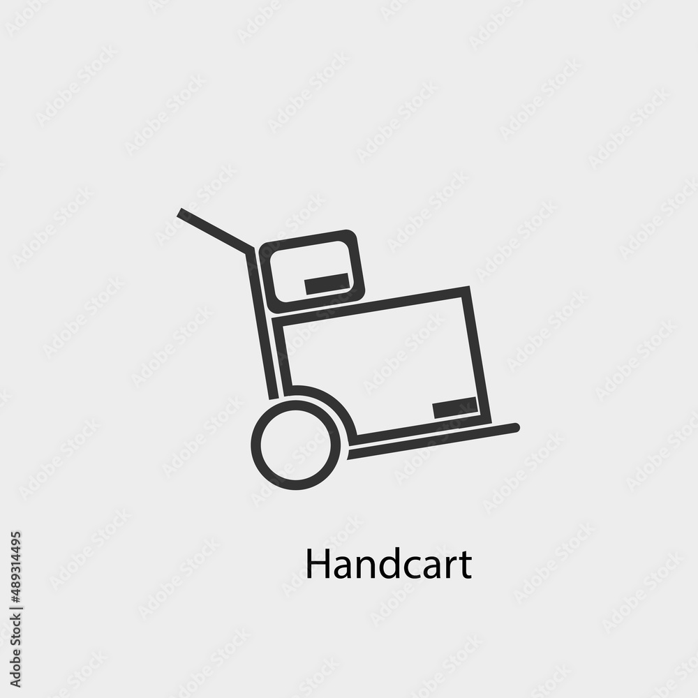 Handcart vector icon solid grey Handcart vector icon solid grey