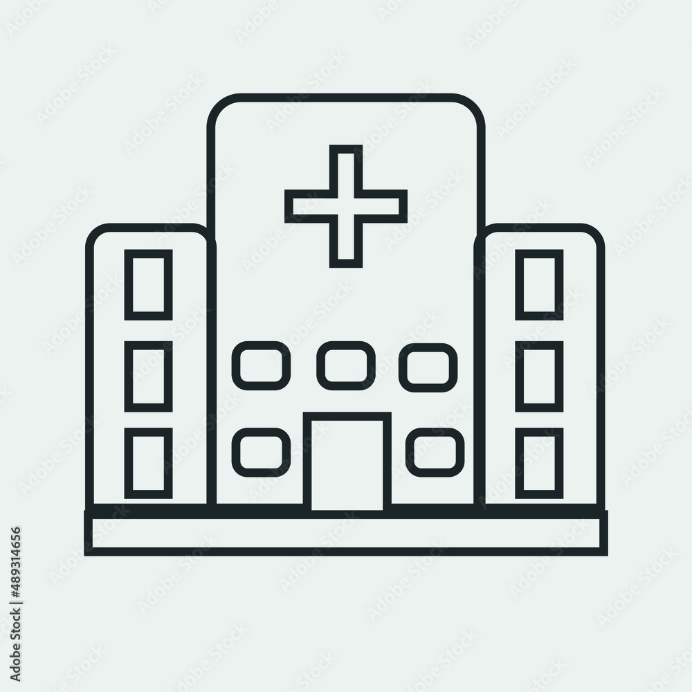 Hospital vector icon solid grey Hospital vector icon solid grey