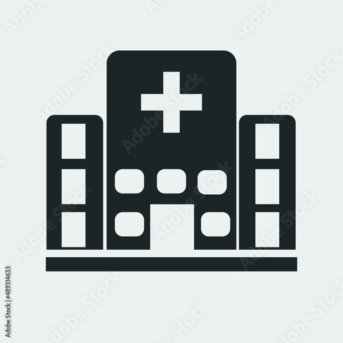 Hospital vector icon solid grey