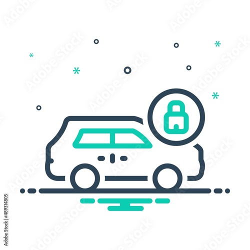 Mix icon for locking theft 