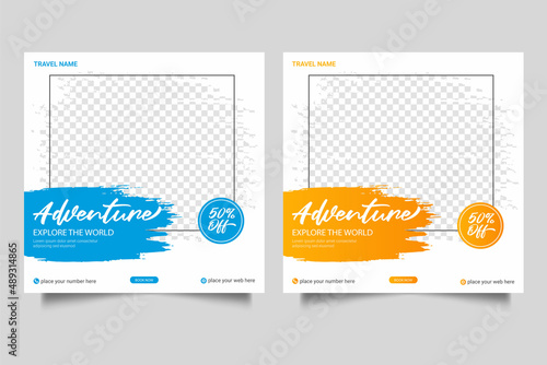 Travel vacation banner social media  post or flyer design
