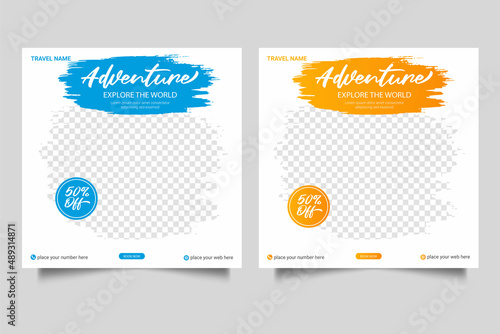 Travel vacation banner social media  post or flyer design