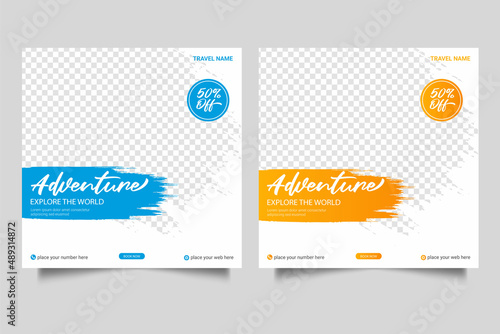 Travel vacation banner social media  post or flyer design