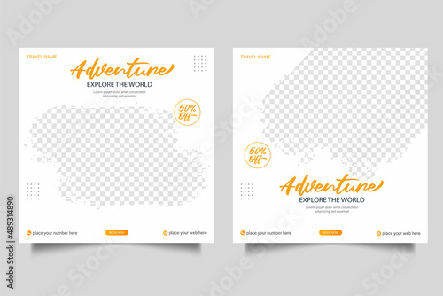 Travel social media  post or square web banner template