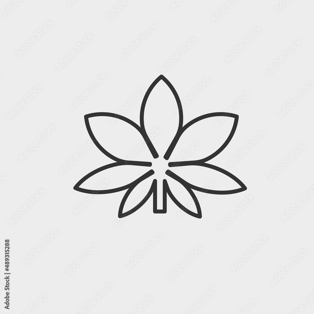 Marijuana vector icon solid grey Marijuana vector icon solid grey
