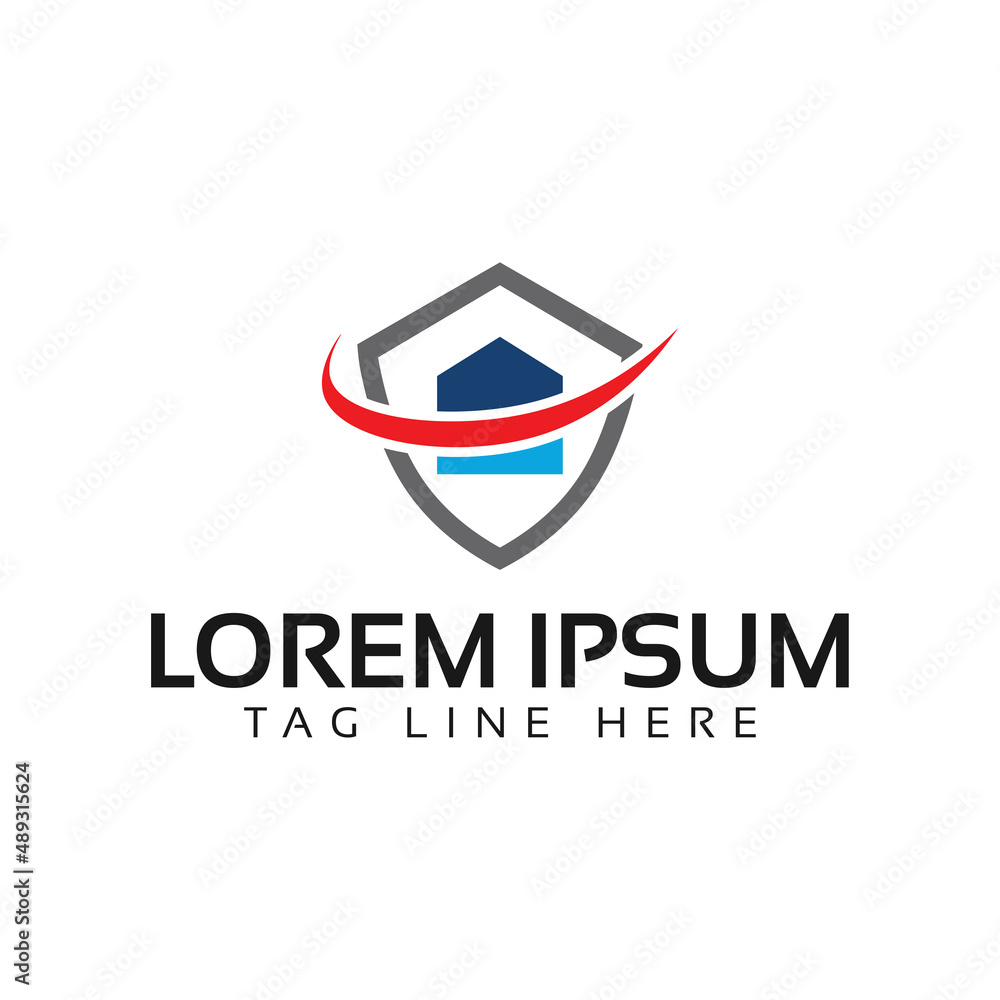 Real estate shield logo. Home security logo Real estate shield icon vector template. Real estate shield logo. Home security logo Real estate shield icon vector template.