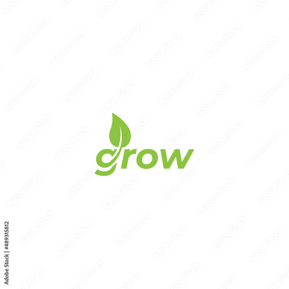 Grow leaf, grow up concept. Vector logo icon template Grow leaf, grow up concept. Vector logo icon template
