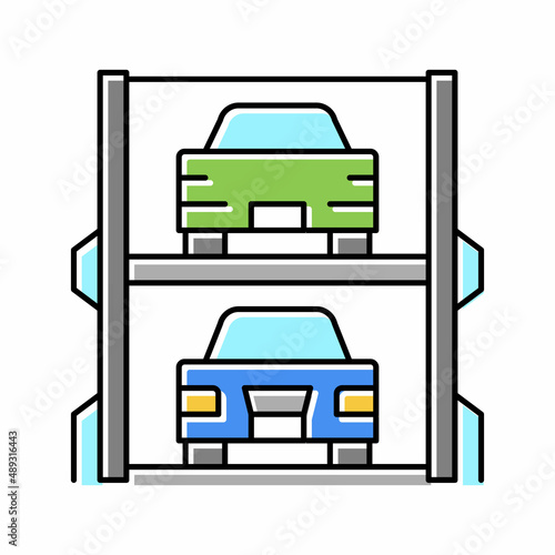 modern multilevel parking color icon vector illustration