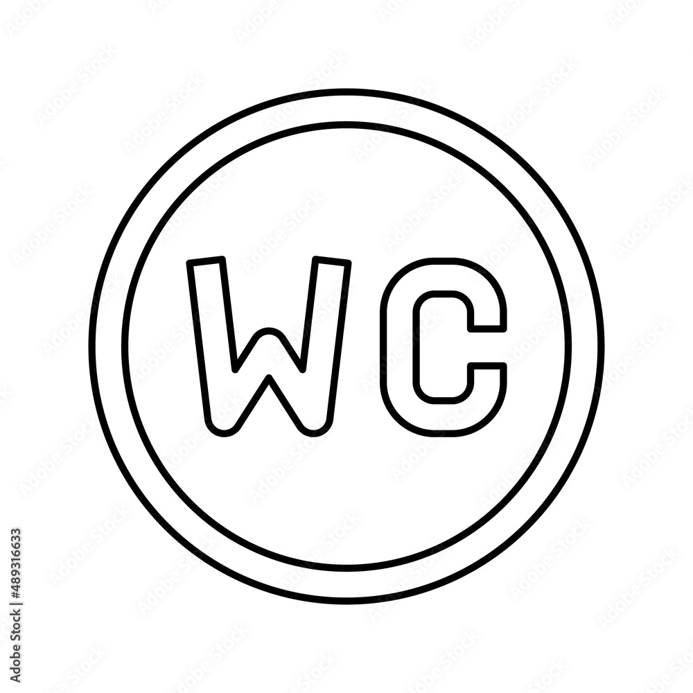 toilet sign line icon vector black illustration toilet sign line icon vector black illustration