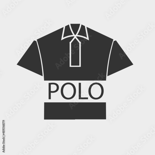 Polo t shirt vector icon solid grey © Pethias