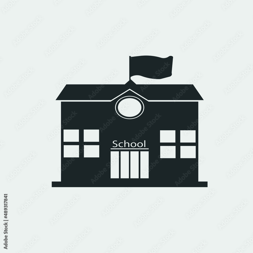 School vector icon solid grey School vector icon solid grey