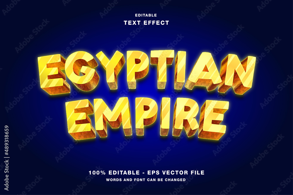 Egyptian Empire 3d gold editable text effect