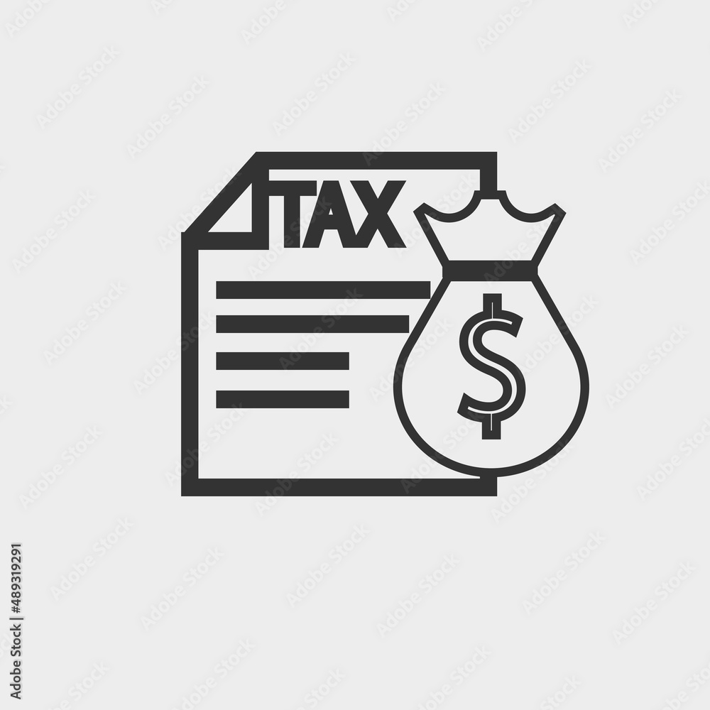 Tax file vector icon solid grey Tax file vector icon solid grey
