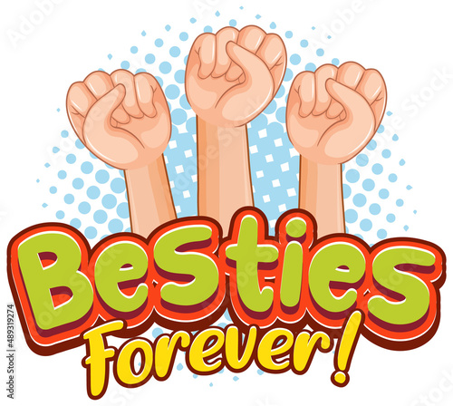 Besties Forever logo with three fists