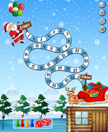 Counting game template in Christmas theme