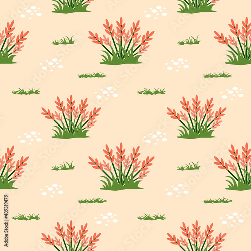 Seamless Pattern Repeatable Texture Summer Spring Grass Flower Plant Nature