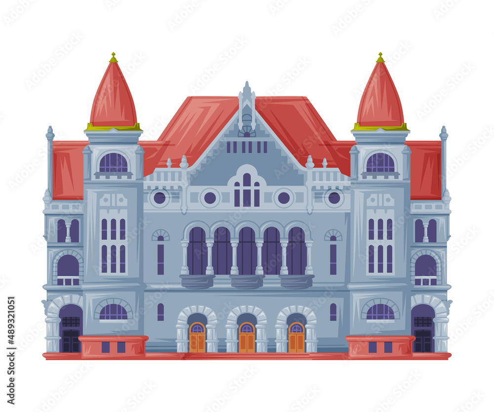 Finnish National Theatre as Finland Symbol and Attribute Vector Illustration