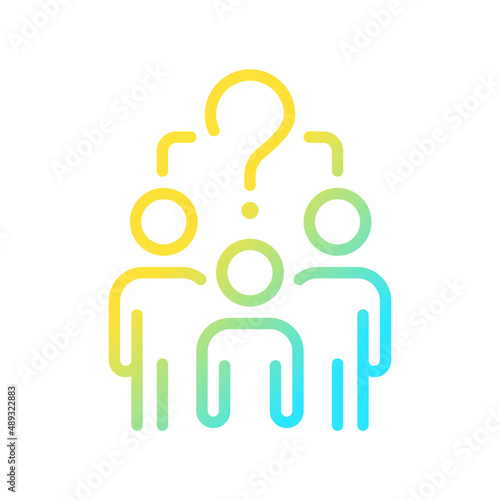 Common question gradient linear vector icon
