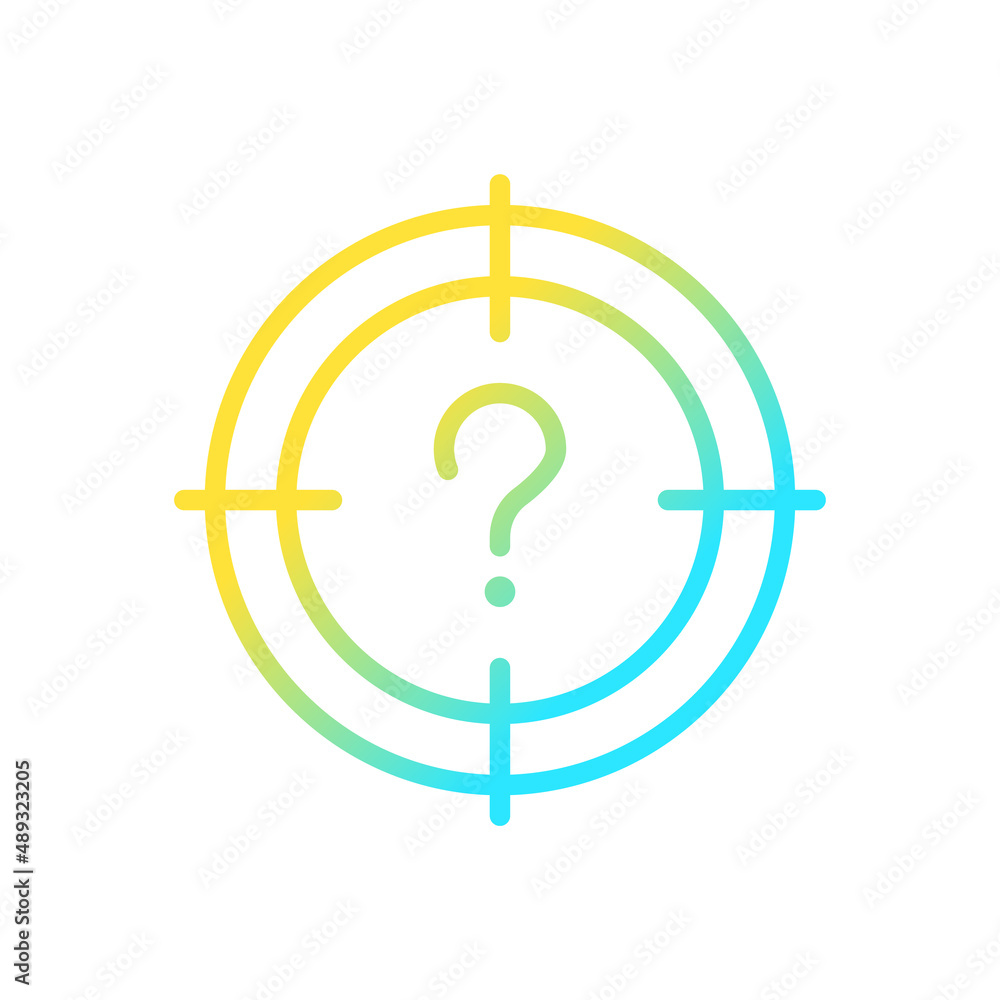 Central question gradient linear vector icon Central question gradient linear vector icon