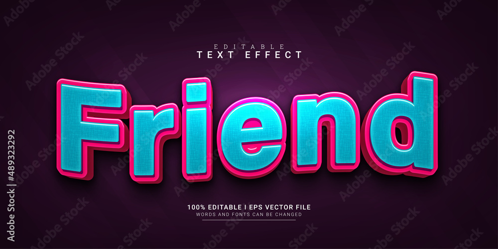 friend editable text effect