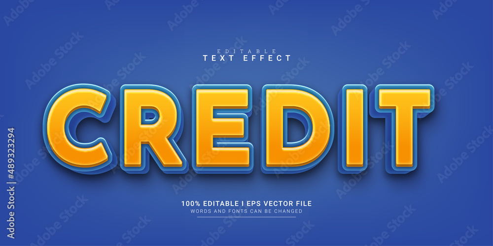 credit editable text effect template