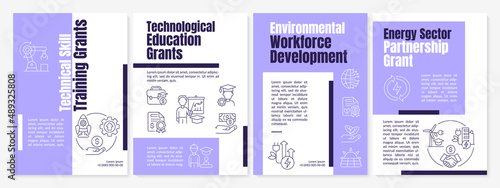 Federal grants for tech training purple brochure template