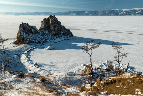 Rock Shamanka the most popular place in baykal lake