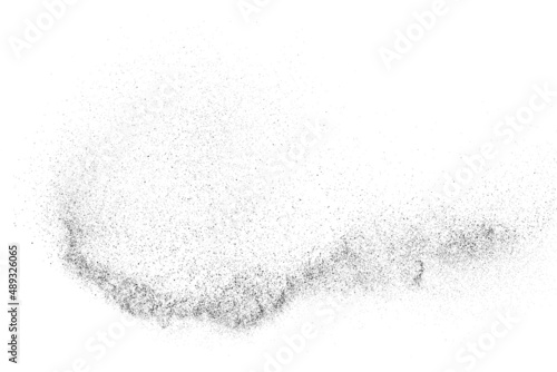 Distressed black texture. Dark grainy texture on white background. Dust overlay textured. Grain noise particles. Rusted white effect. Grunge design elements. Vector illustration, EPS 10.