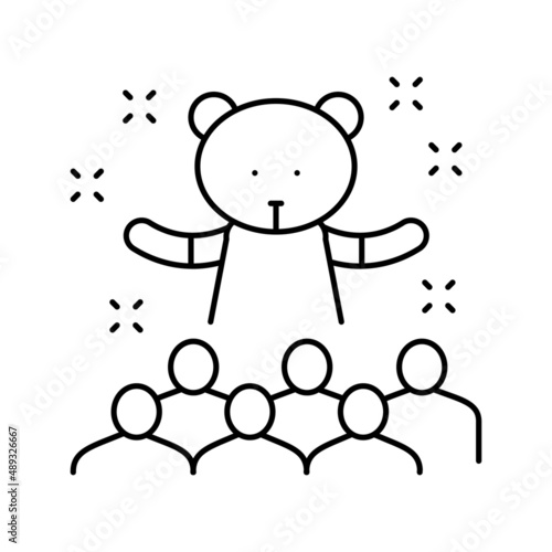 animator kids show line icon vector illustration