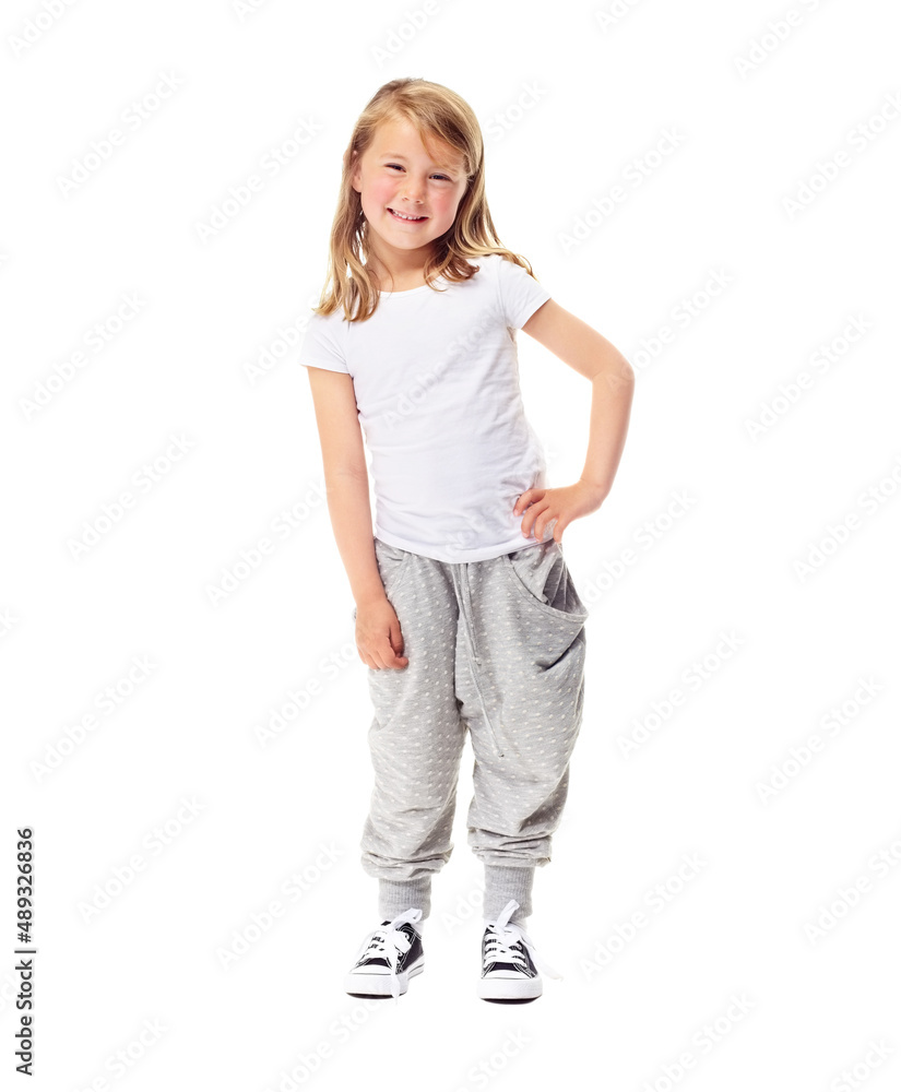Confident being herself. Shot of a cute little girl isolated on white. Confident being herself. Shot of a cute little girl isolated on white.