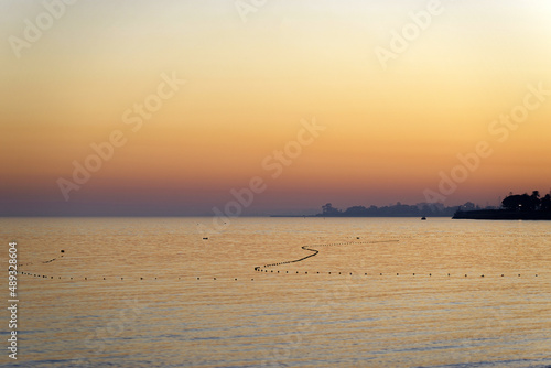 Coucher de soleil au bord de mer en Tunisie