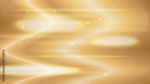 Golden Gradient motion waves with glowing flare lights 