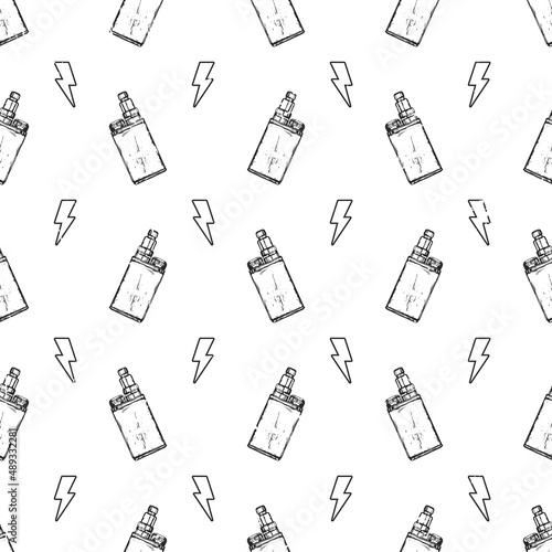Vector seamless pattern for vape service and shop