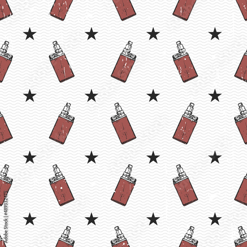 Vector seamless pattern for vape service and shop