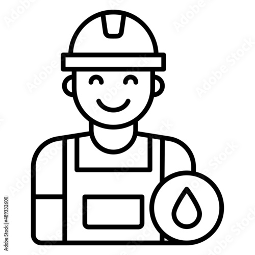 Industrial Plant Manager Vector Icon Design, crude oil and natural  Liquid Gas Symbol, Petroleum  and gasoline Sign, power and energy market stock illustration, oilman Avatar Concept, 