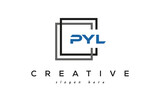 PYL creative square frame three letters logo