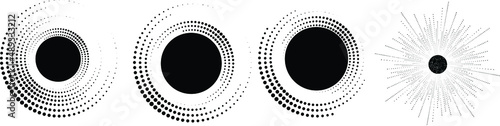 Halftone dots in circle form. round logo . vector dotted frame . design element