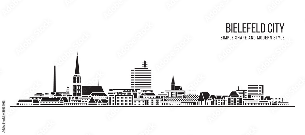 Cityscape Building Abstract Simple shape and modern style art Vector design - Bielefeld city