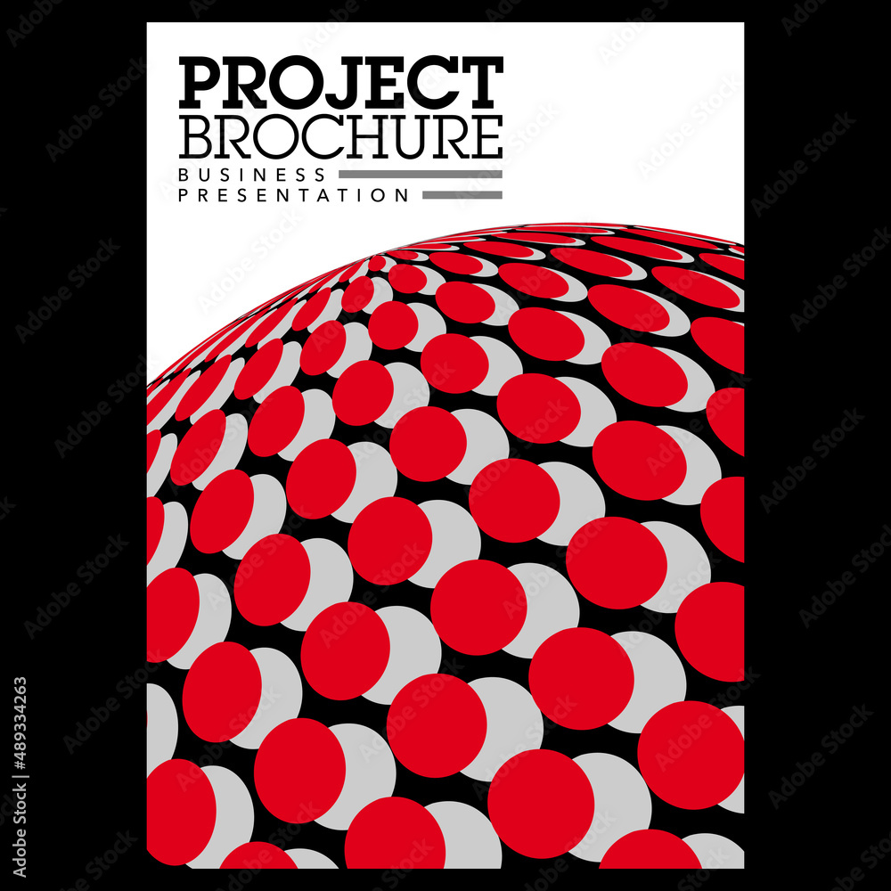 Couverture pour une brochure de projets d’affaires, avec une image sphérique et graphique. - obrazy, fototapety, plakaty 