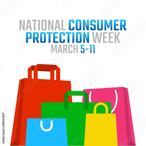 vector graphic of national consumer protection day good for national consumer protection day celebration. flat design. flyer design.flat illustration.