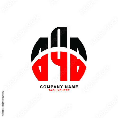 BQB letter design. BQB letter logo design with white background. BQB creative letter logo with two colors.
 photo