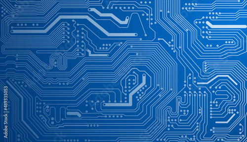 A blue background of circuits and technology