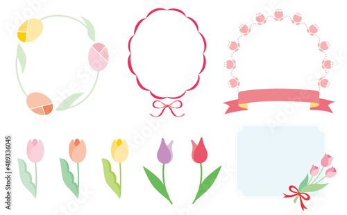チューリップのイラストとフレーム