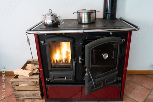 
wood stove for cooking at home causes an increase in the cost of gas