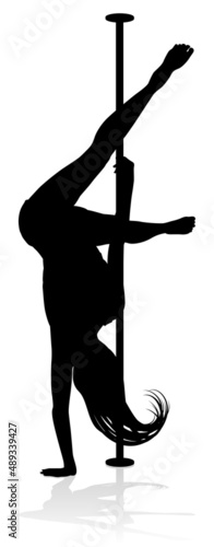 Pole Dancing Woman Silhouette