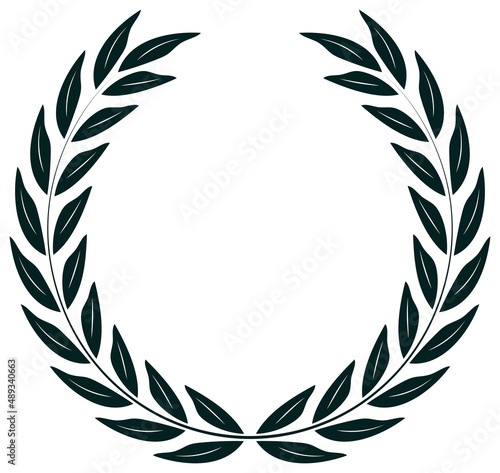 Lorbeerkranz Vektor in schwarz auf einem weißen isolierten Hintergrund.